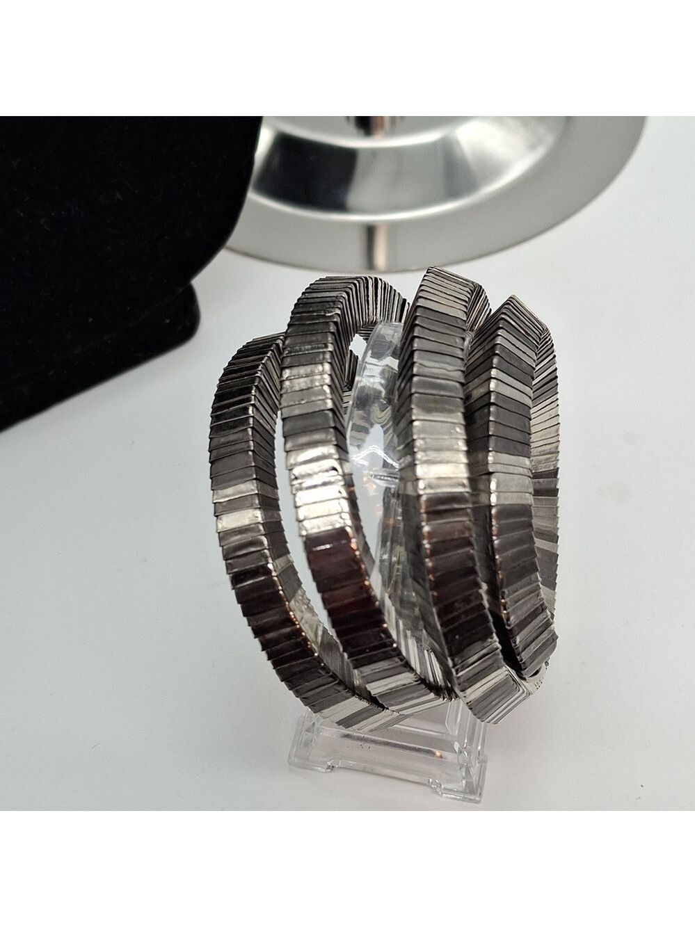 Silver metal wrap bracelet